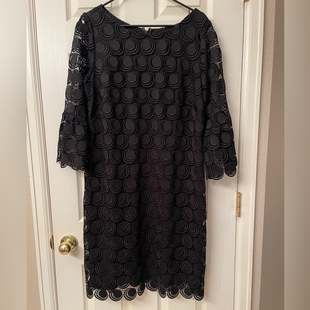 RSVP by Talbots Black Lace Sheath Dress Size 14 - Picture 2 of 12